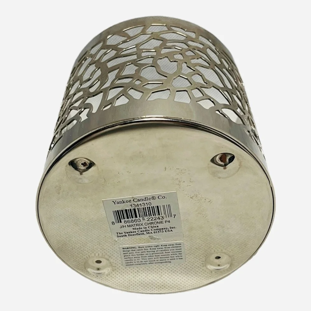 Yankee Candle Matrix Brushed Silver Metal Candle Holder 4